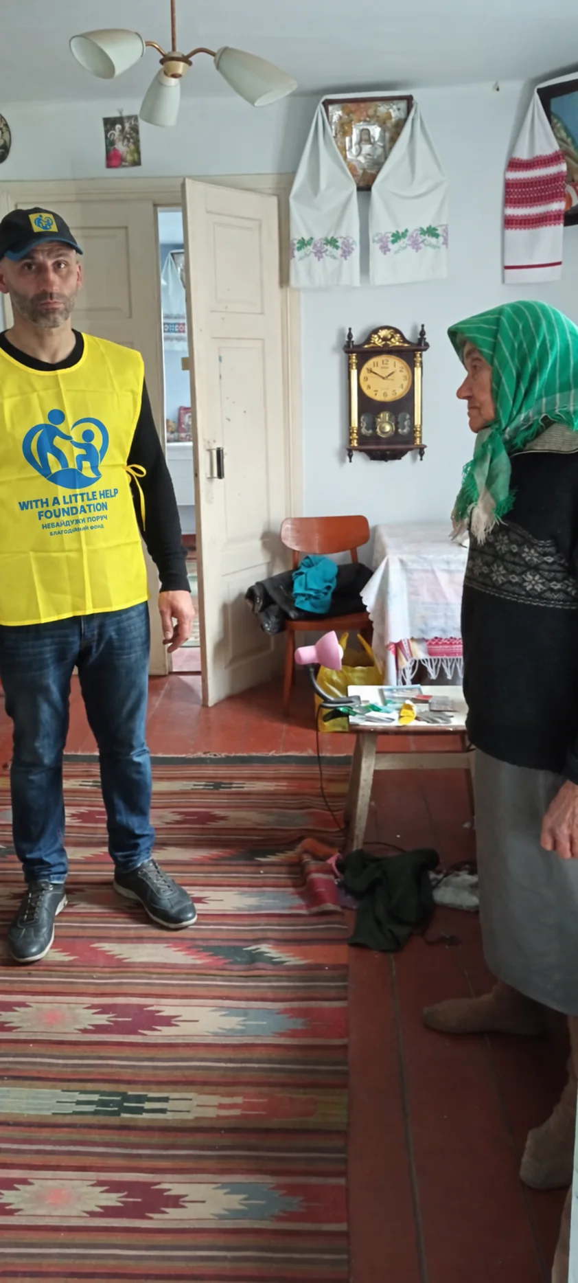 A team member visiting a woman in her home.